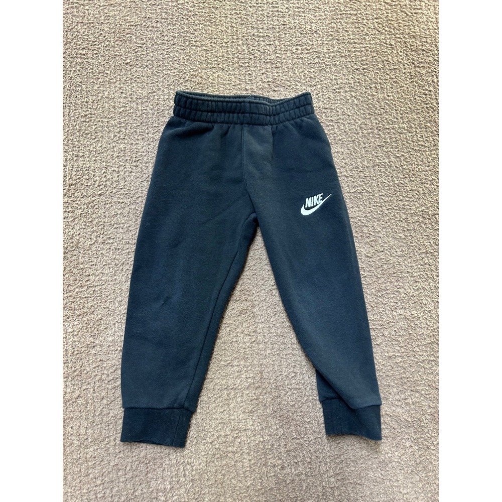 Nike Kids Black Fleece Joggers Sweatpants Size 3T Embroidered Logo 807421-023